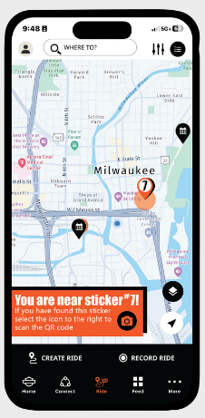 Mobile App Integration - Location-based sticker discovery experience in Milwaukee