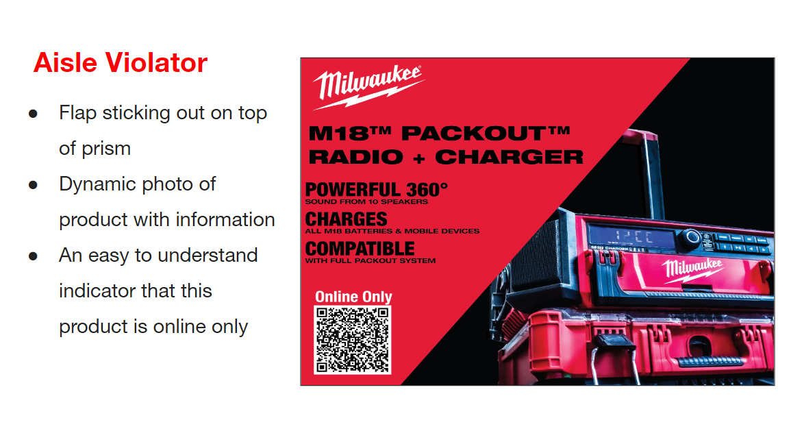 Aisle Violator - Dynamic product photography with key selling points